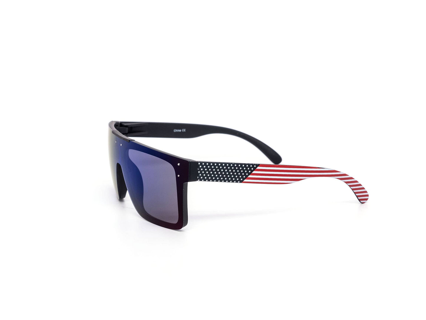 Polarized USA Shield Style Mirror Sunglasses