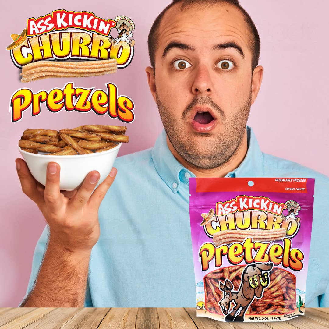 Ass Kickin' Churro Pretzels - 5 oz Resealable Bags