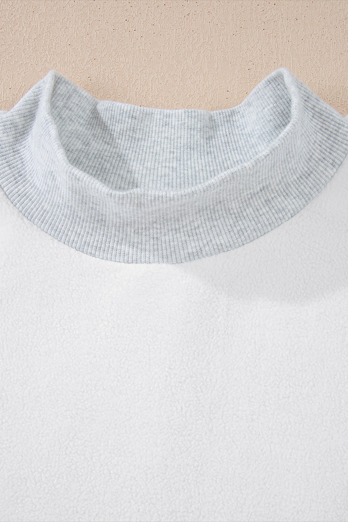 GRC Throwback Light Grey Oversize Drop Shoulder Reversible Mock Neck Sweatshirt
