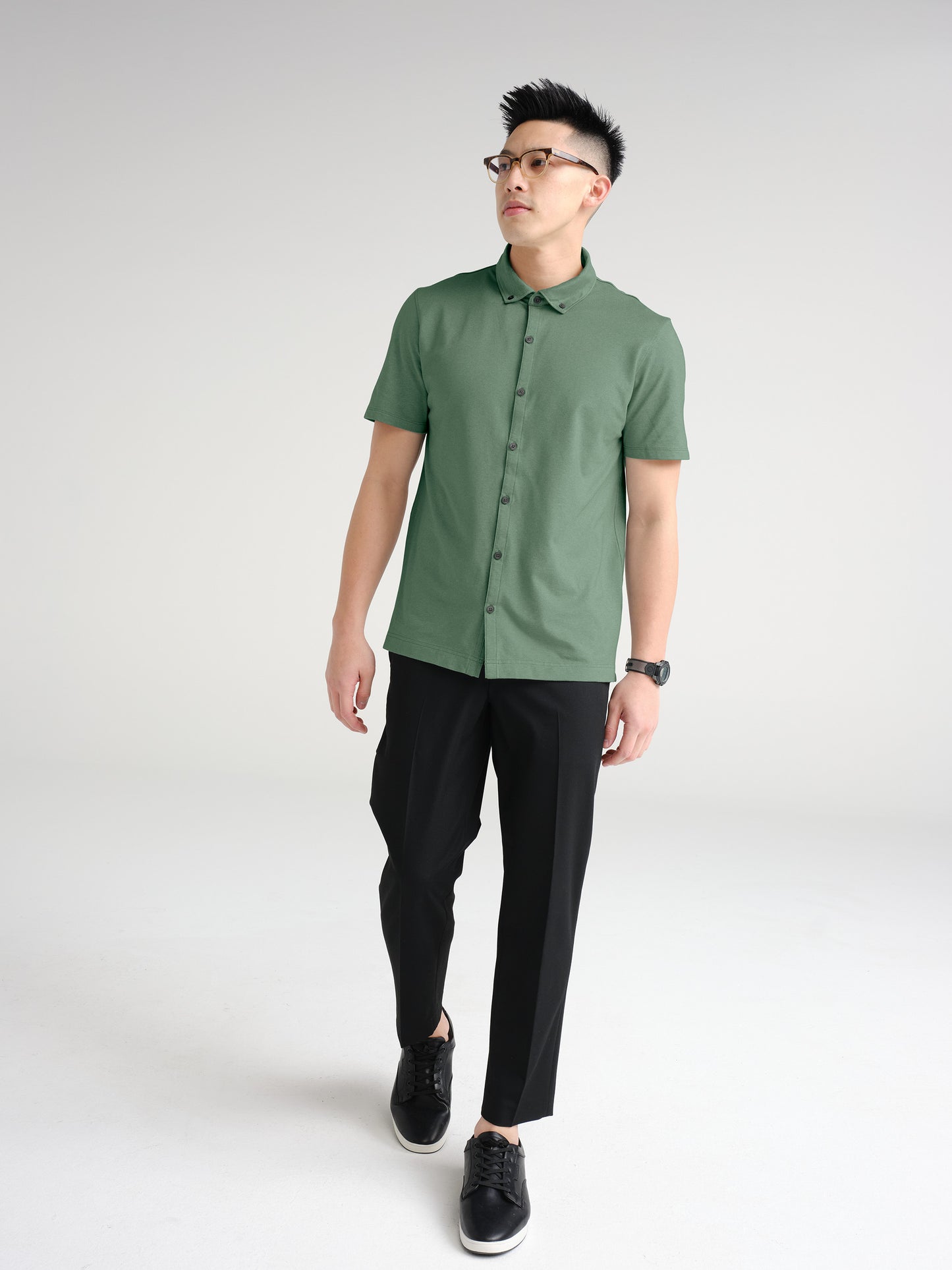 Mercer+Mettle® Stretch Pique Full-Button Polo