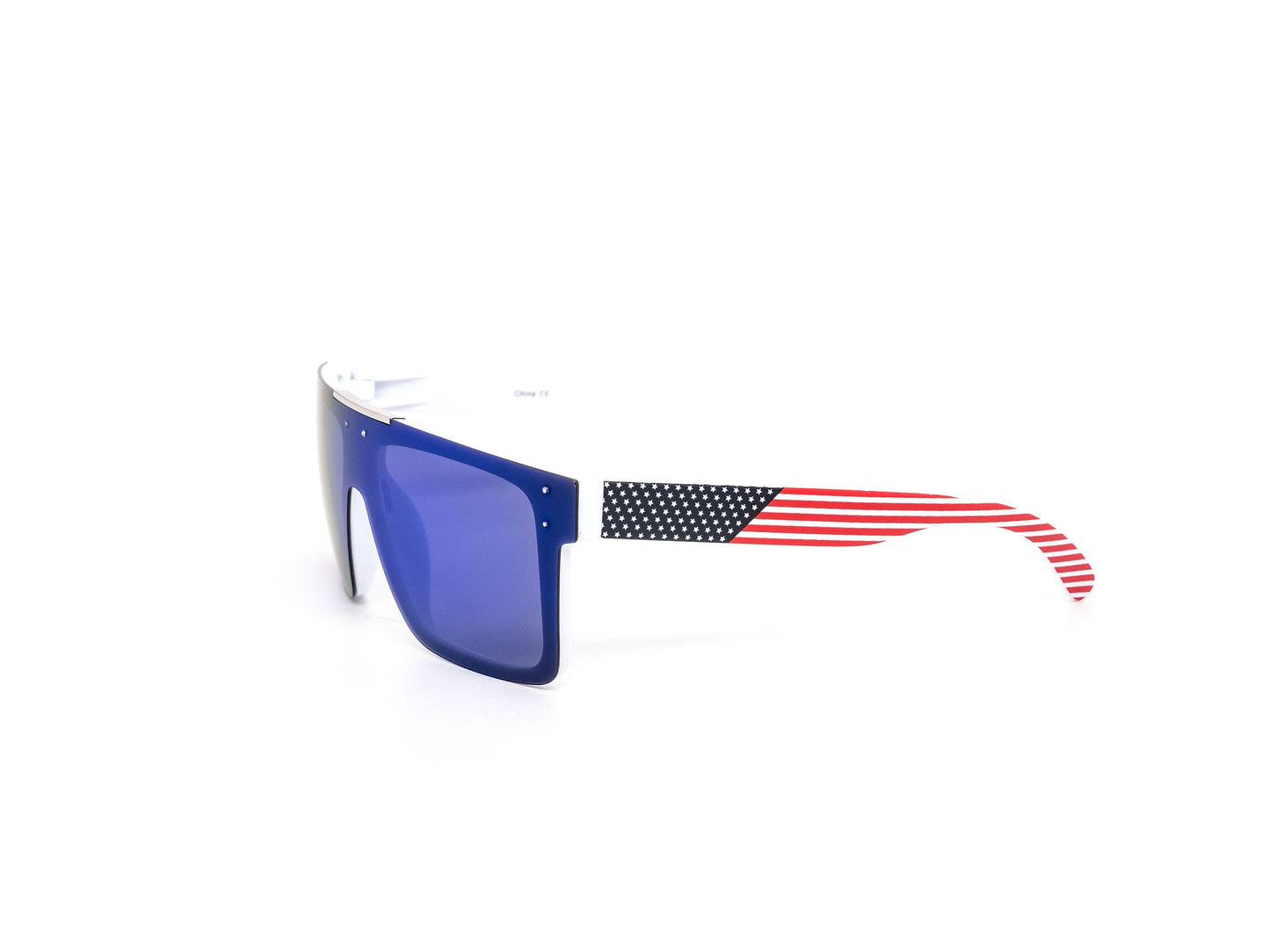 Polarized USA Shield Style Mirror Sunglasses