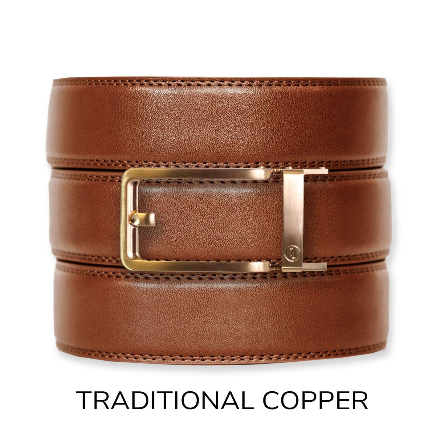 Cognac Leather Ratchet Belt & Buckle Set