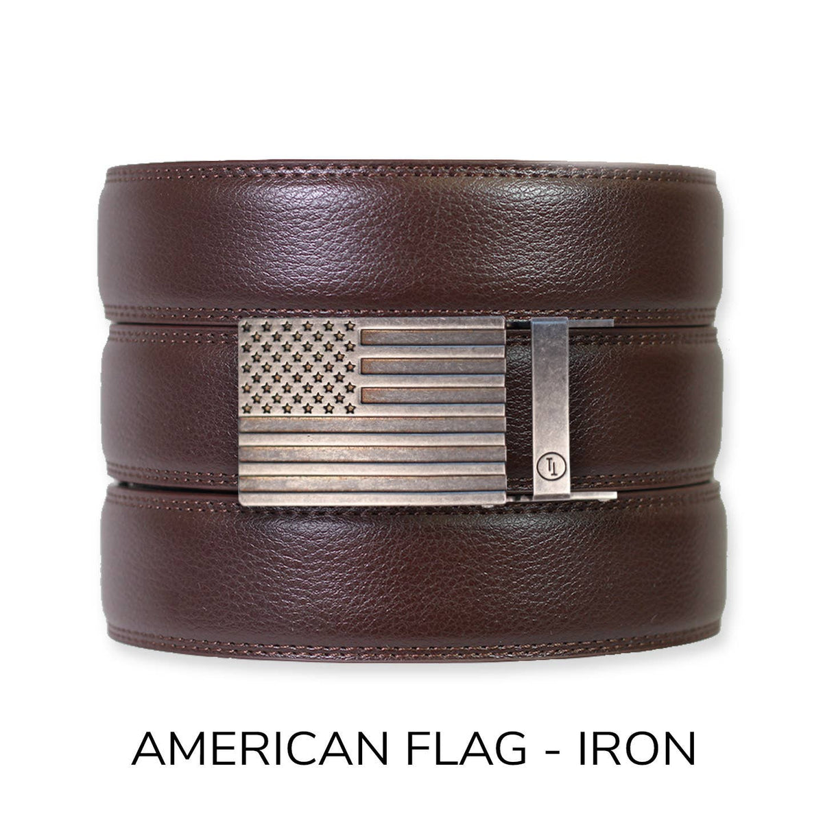 Espresso Leather Rachet Belt & Buckle Set