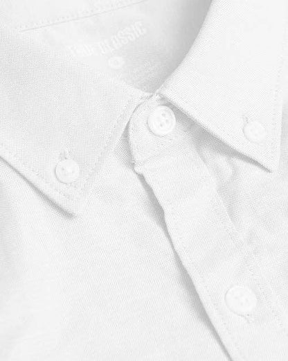 True Classic-Long Sleeve Button Up Shirt | Stretch Oxford | White