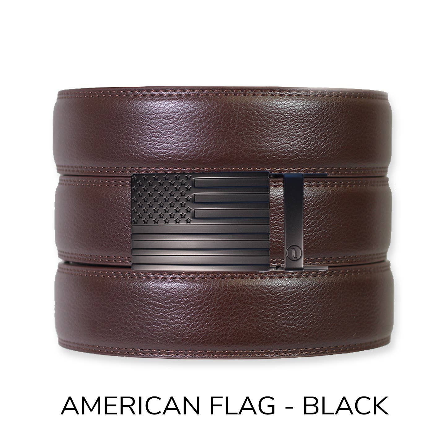 Espresso Leather Rachet Belt & Buckle Set