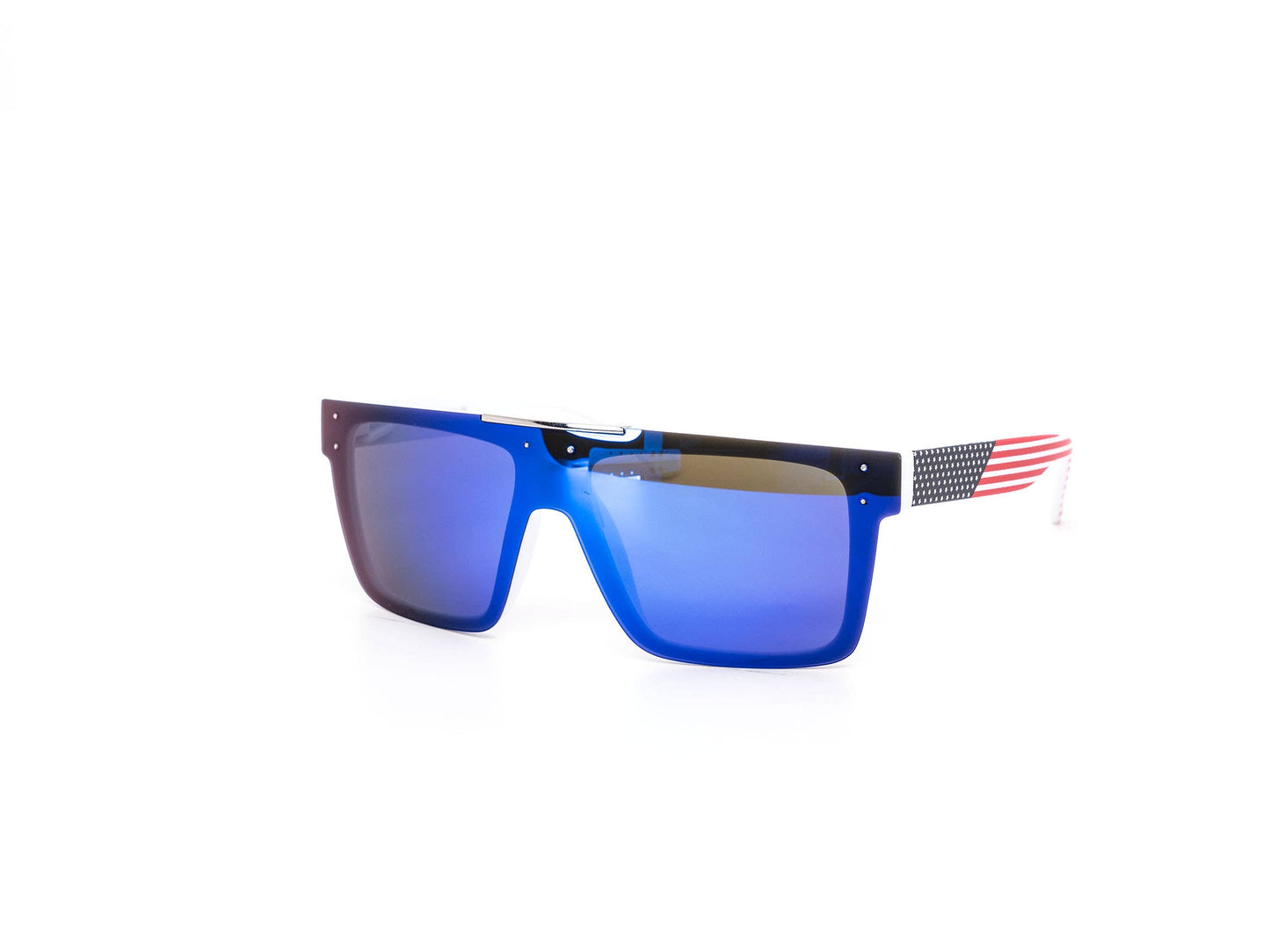 Polarized USA Shield Style Mirror Sunglasses