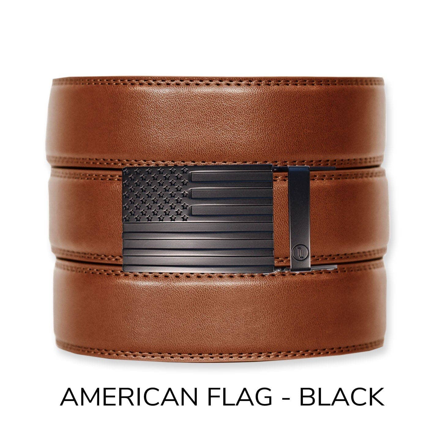 Cognac Leather Ratchet Belt & Buckle Set
