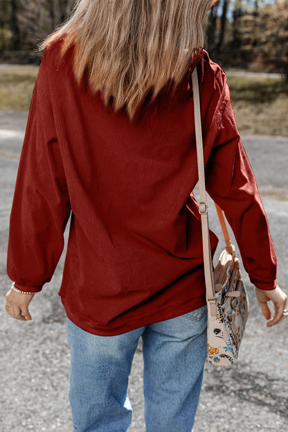 Ribbed Oversized Corduroy Sweatshirt