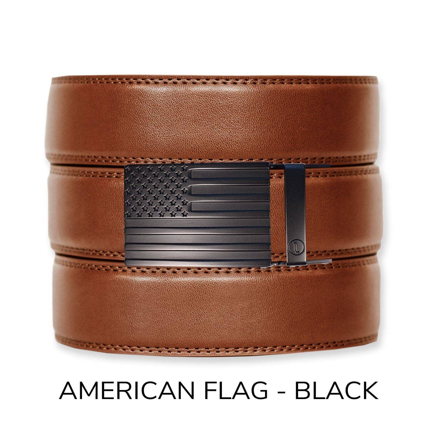Cognac Leather Ratchet Belt & Buckle Set