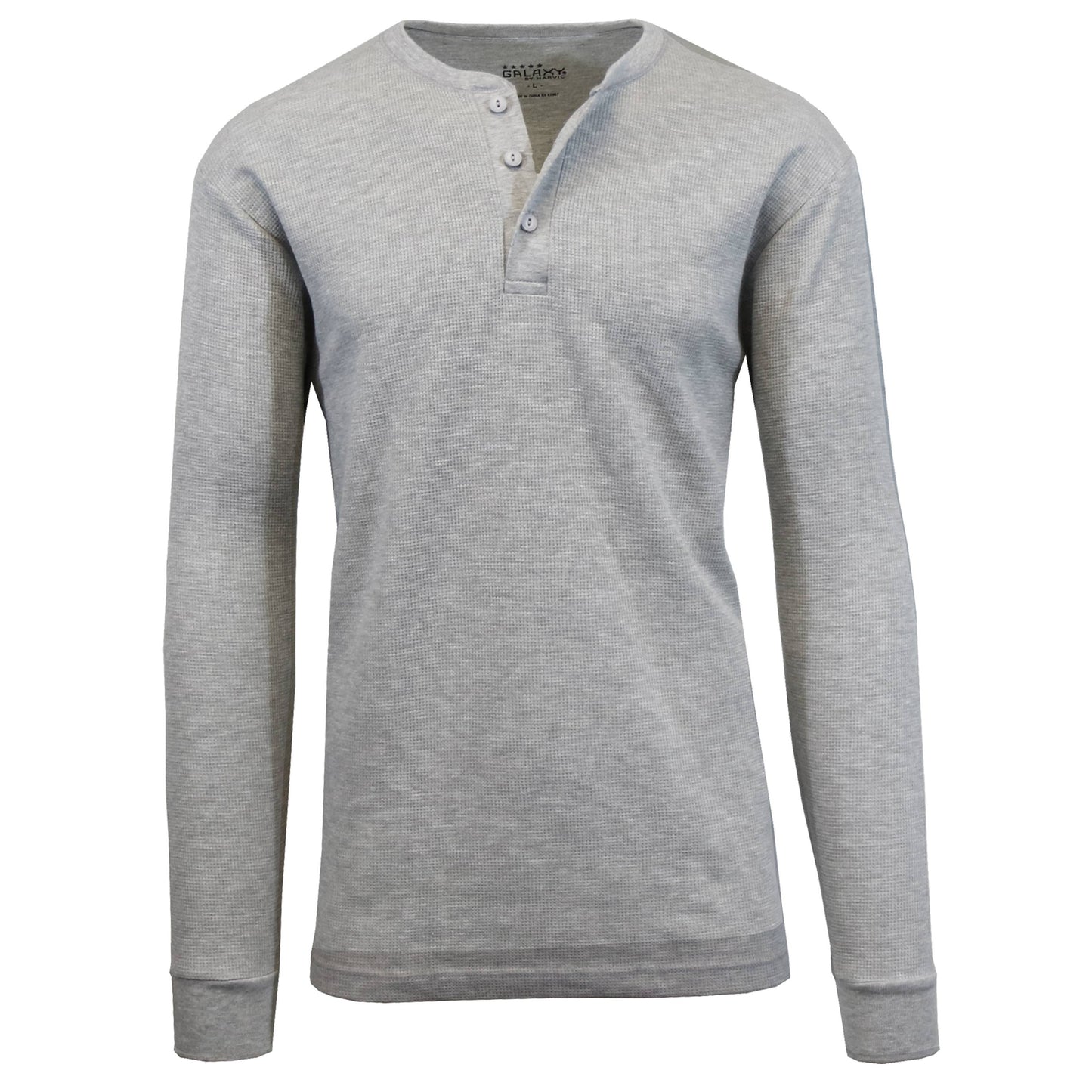 Men's Long Sleeve Waffle-Knit Henley Thermals Shirts