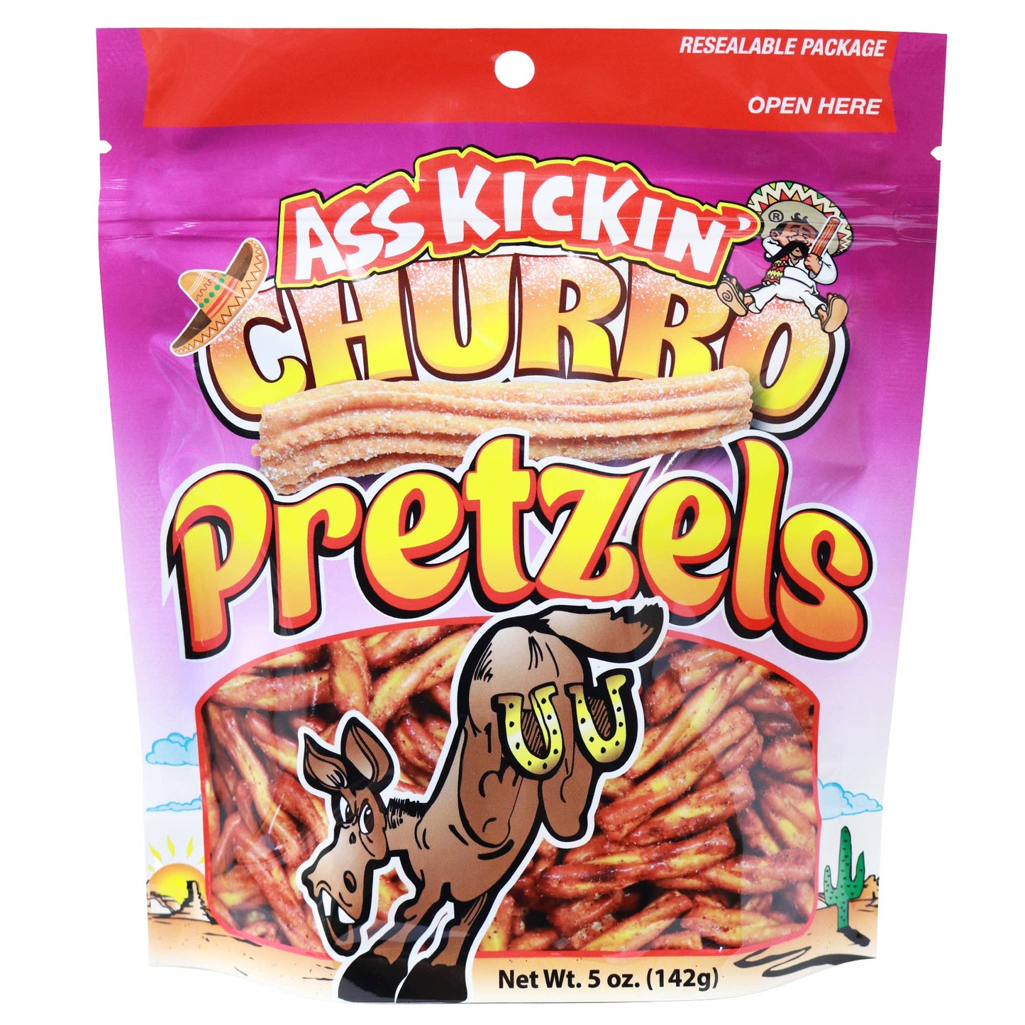 Ass Kickin' Churro Pretzels - 5 oz Resealable Bags