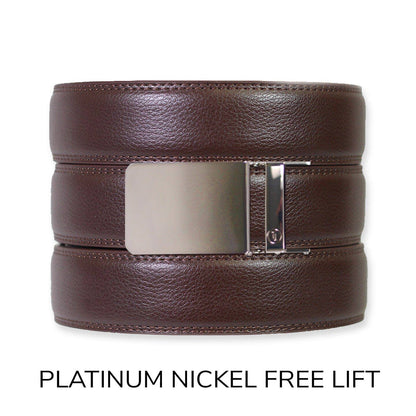 Espresso Leather Rachet Belt & Buckle Set