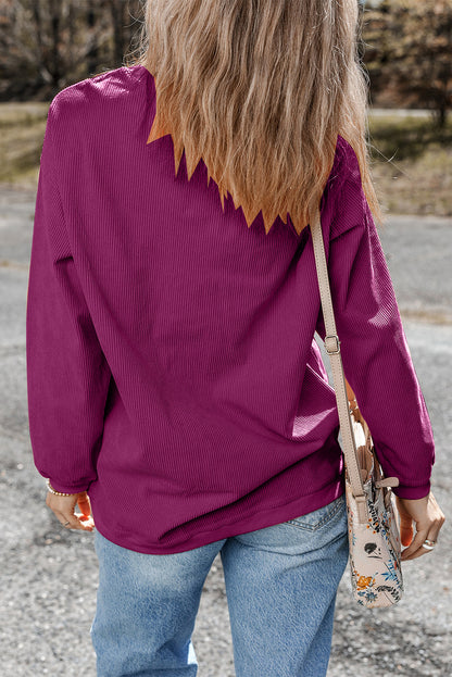 Ribbed Oversized Corduroy Sweatshirt