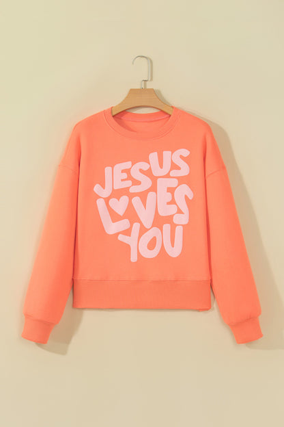 Jesus Loves You Cantaloupe Sweatshirt