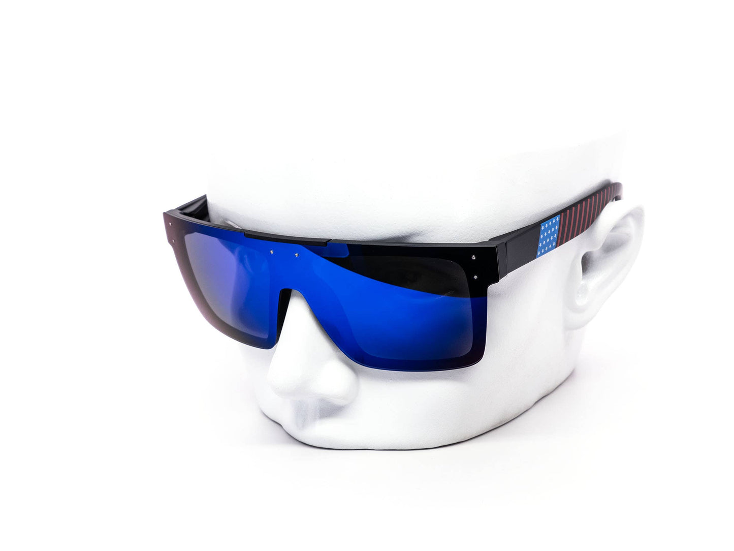 Polarized USA Shield Style Mirror Sunglasses