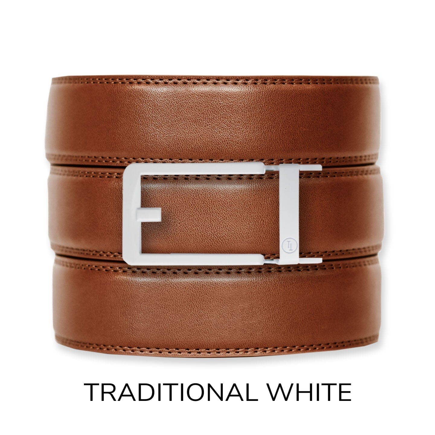 Cognac Leather Ratchet Belt & Buckle Set