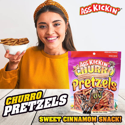 Ass Kickin' Churro Pretzels - 5 oz Resealable Bags