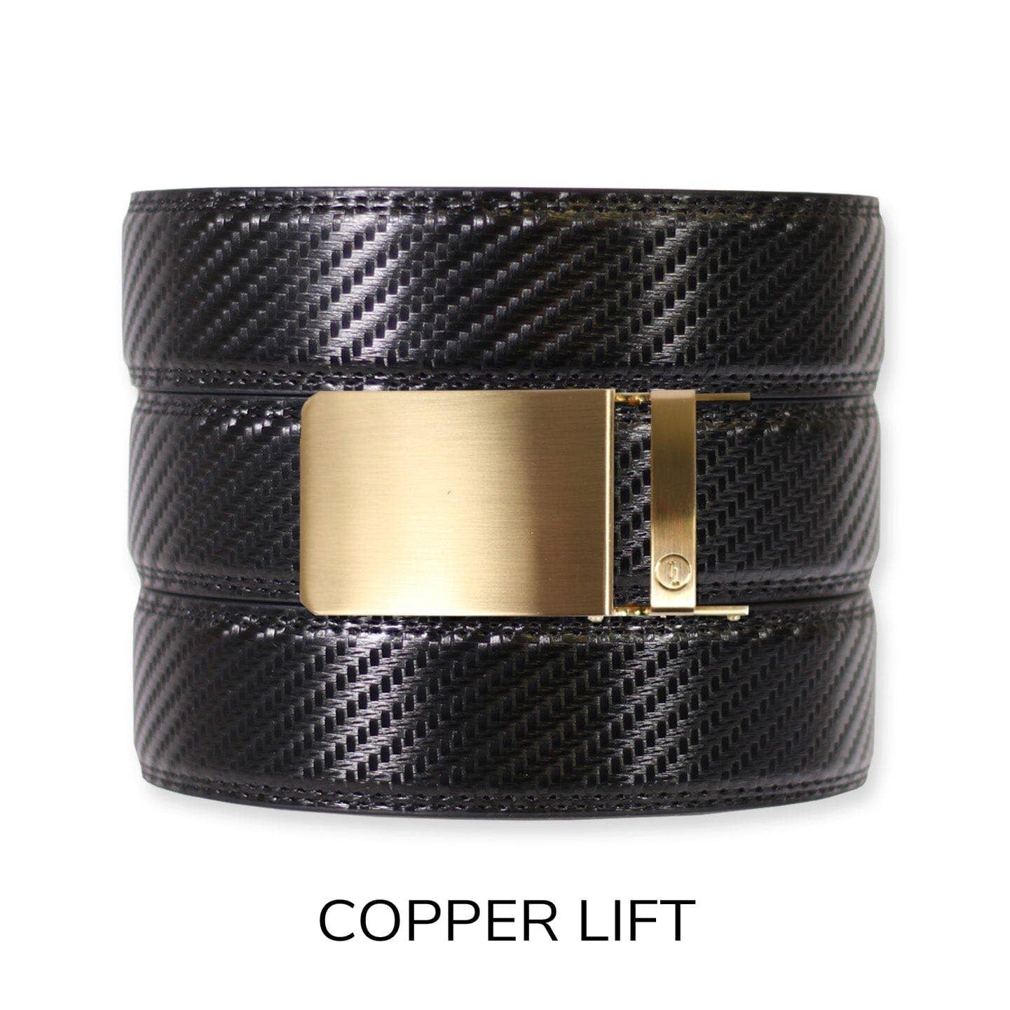 Carbon Black Leather Ratchet Belt & Buckle Set