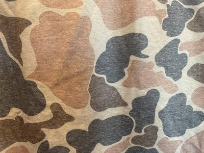 Camo Print Ribbed Trim Casual Pullover Sweatshirt