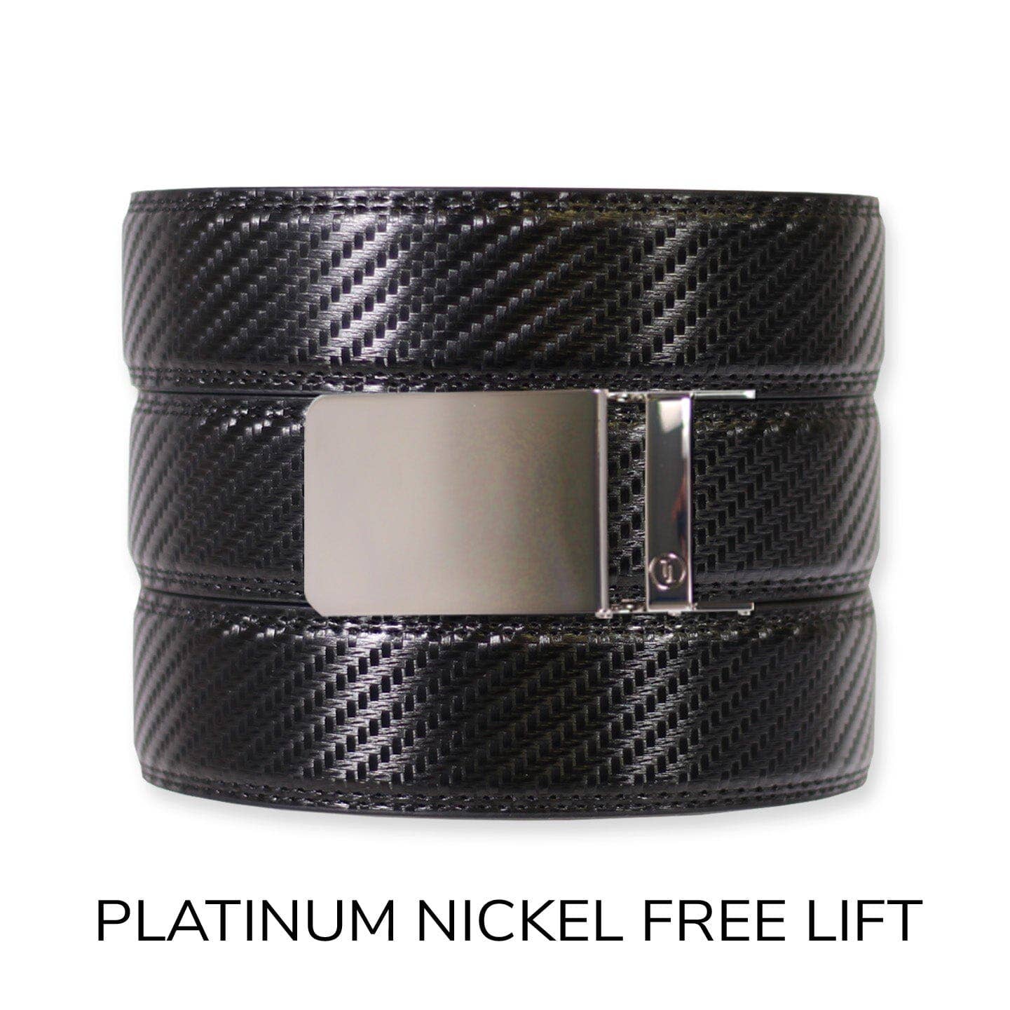Carbon Black Leather Ratchet Belt & Buckle Set