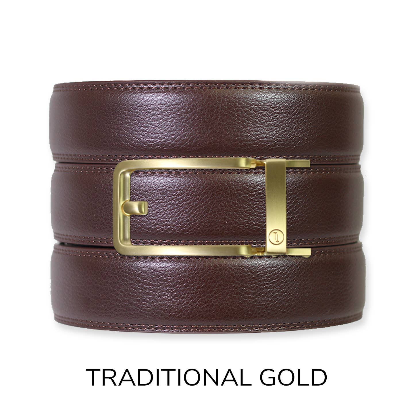Espresso Leather Rachet Belt & Buckle Set