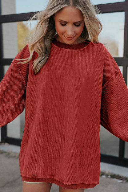 Ribbed Oversized Corduroy Sweatshirt