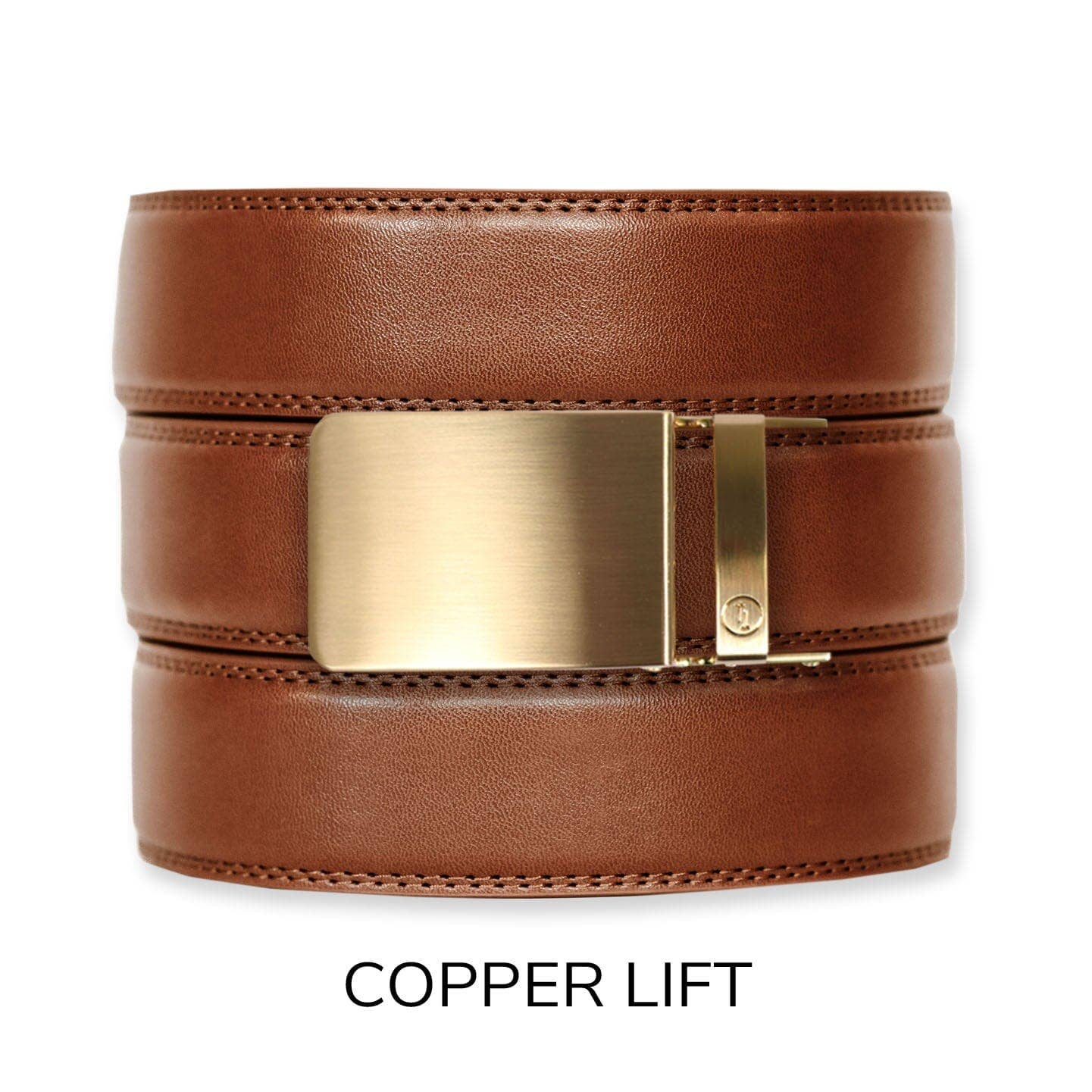 Cognac Leather Ratchet Belt & Buckle Set