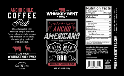 Whiskey Bent Ancho Americano - Ancho Chile Coffee Blend