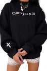 Christ is King High Neck Embroidery Sweatshirt