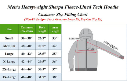 Men's Sherpa Fleece Lined Tech Full Zip Hoodie (S-3XL)