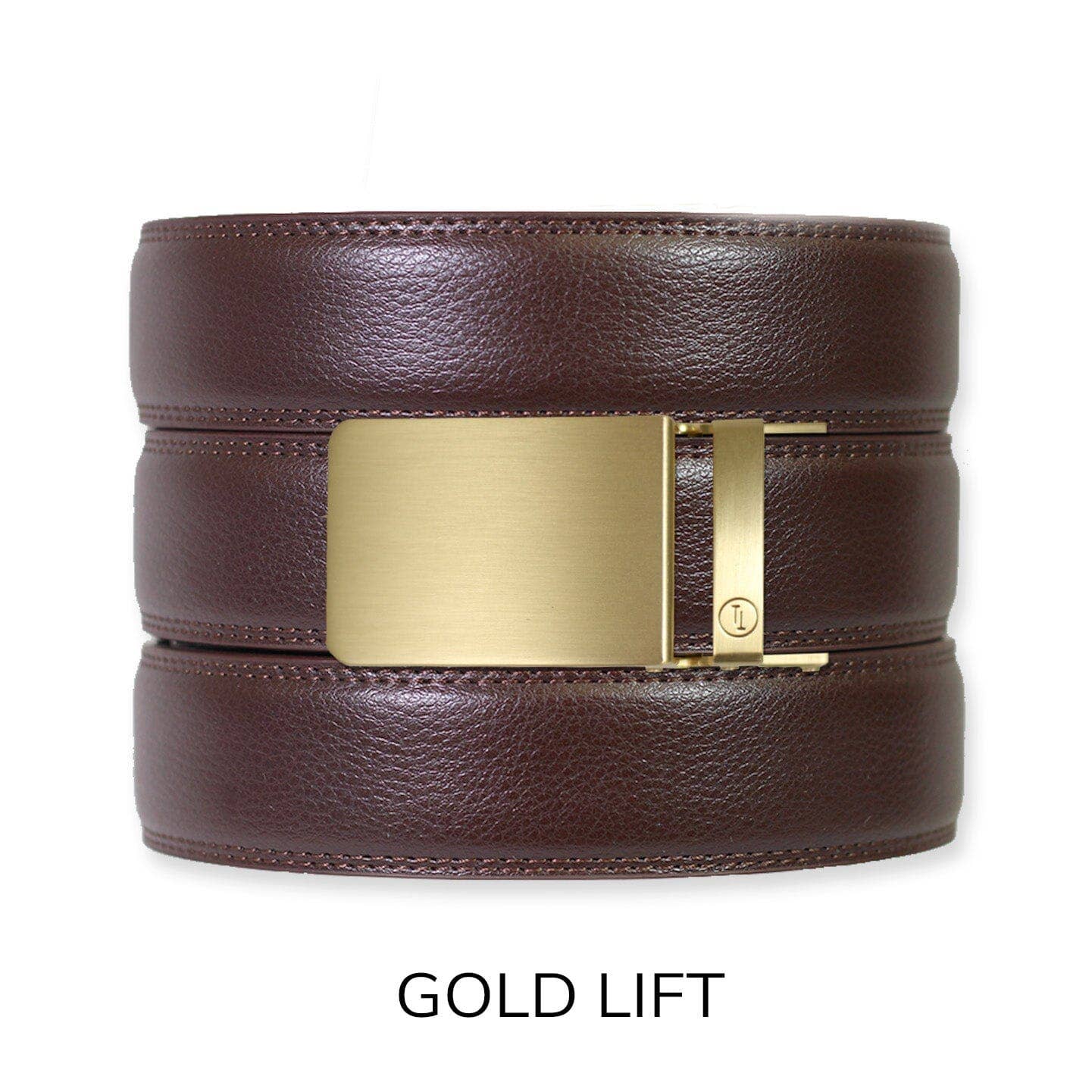 Espresso Leather Rachet Belt & Buckle Set