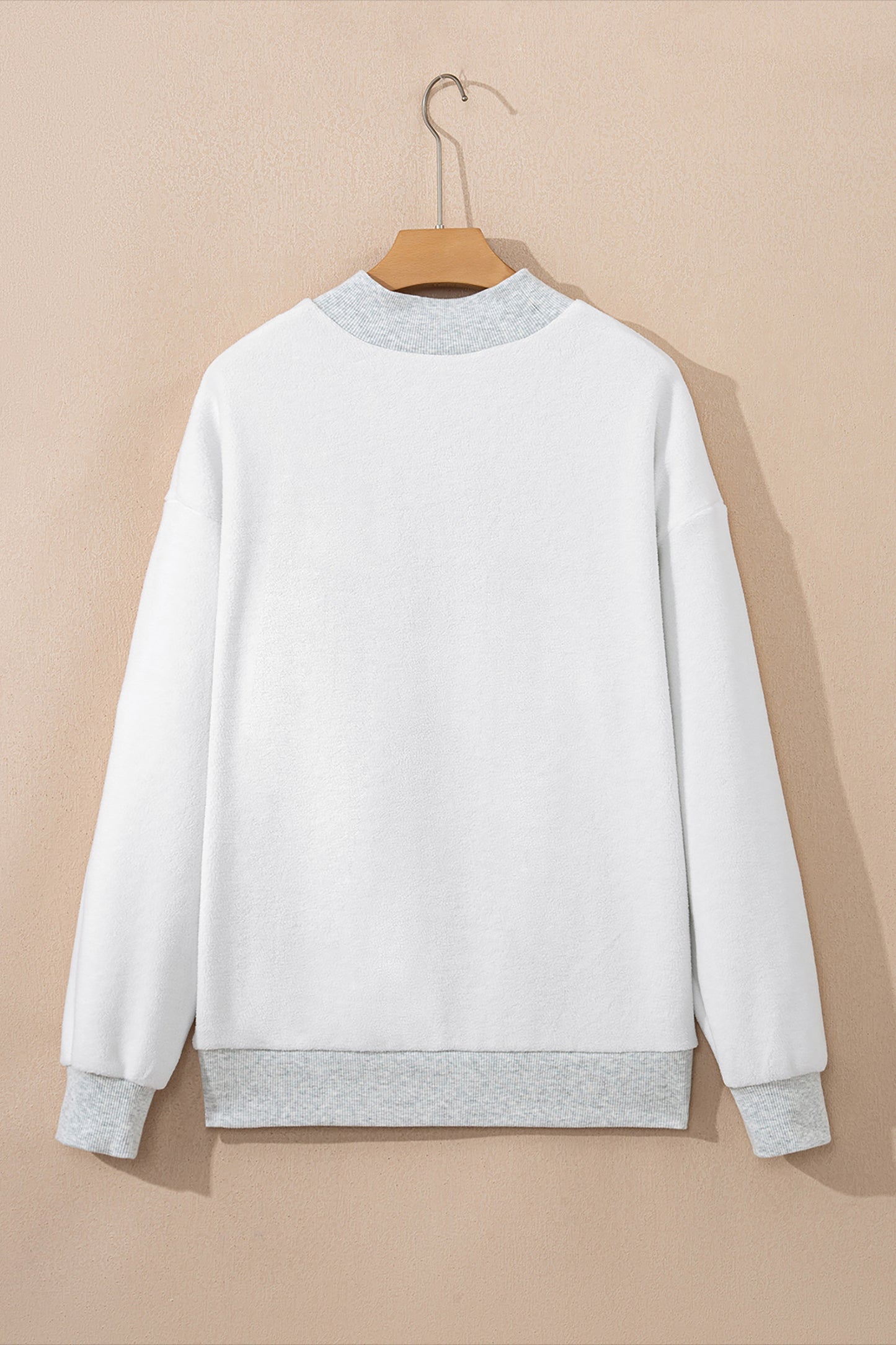 GAMEDAY Light Grey Oversize Drop Shoulder Reversible Mock Neck Sweatshirt