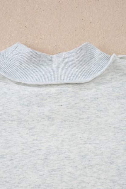 GAMEDAY Light Grey Oversize Drop Shoulder Reversible Mock Neck Sweatshirt