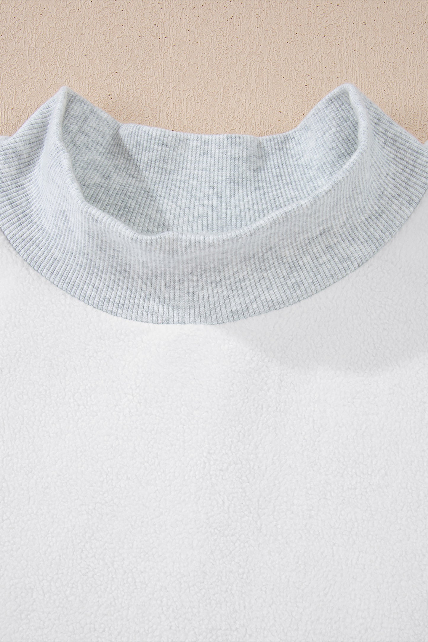 GAMEDAY Light Grey Oversize Drop Shoulder Reversible Mock Neck Sweatshirt
