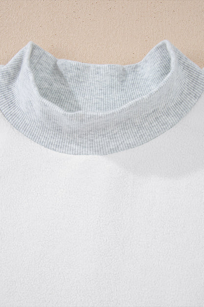 GAMEDAY Light Grey Oversize Drop Shoulder Reversible Mock Neck Sweatshirt