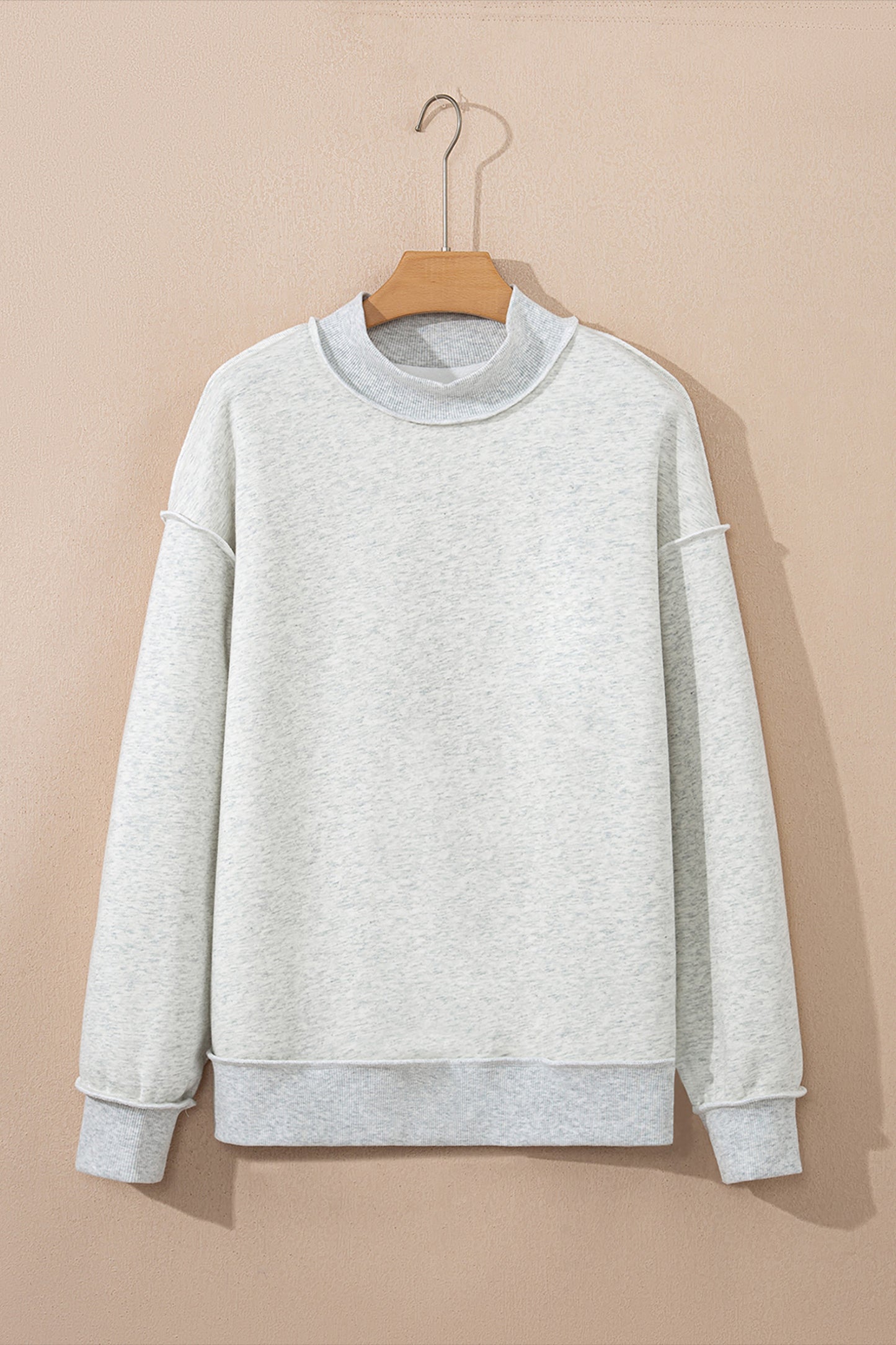 GAMEDAY Light Grey Oversize Drop Shoulder Reversible Mock Neck Sweatshirt