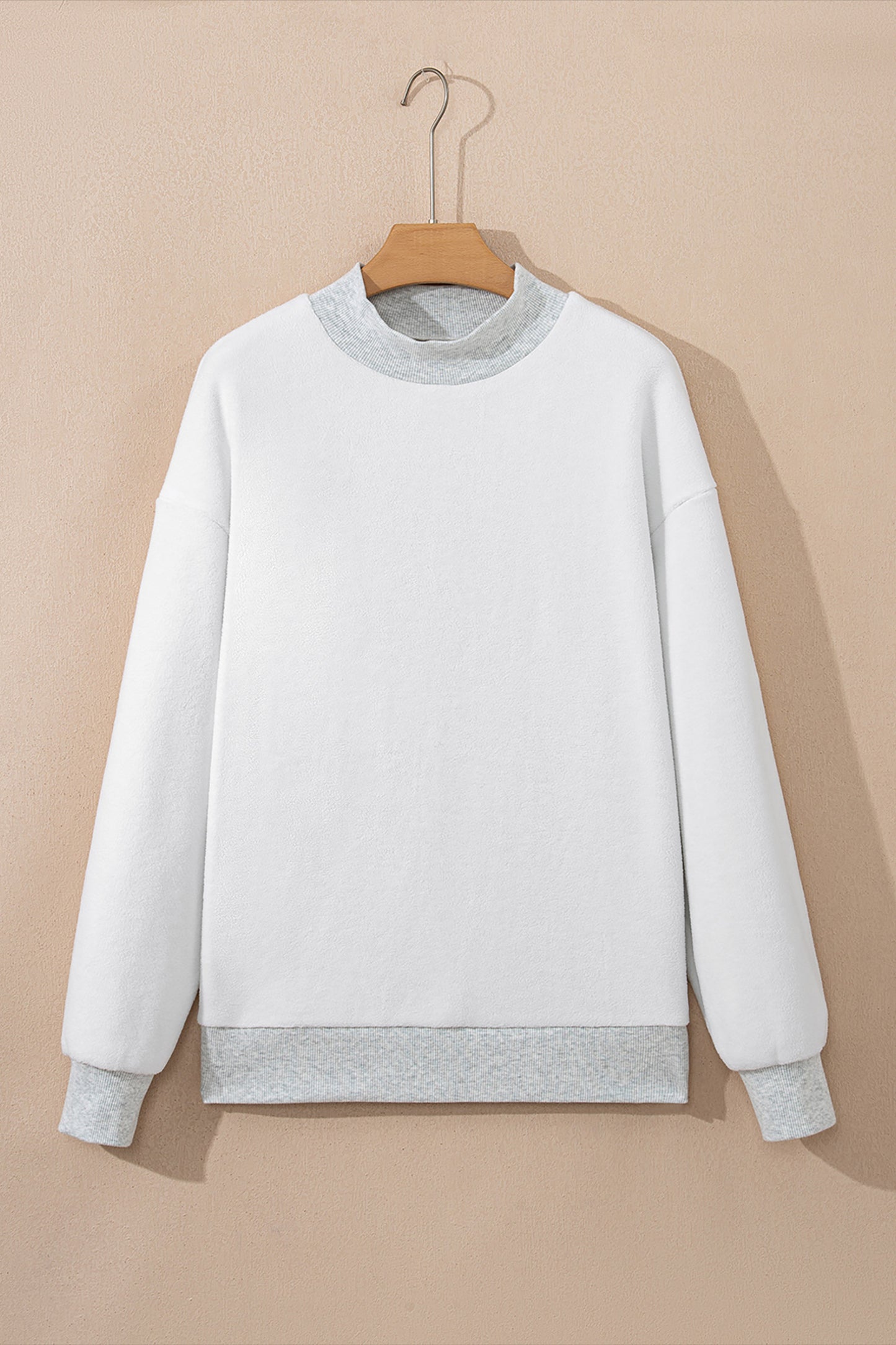 GAMEDAY Light Grey Oversize Drop Shoulder Reversible Mock Neck Sweatshirt