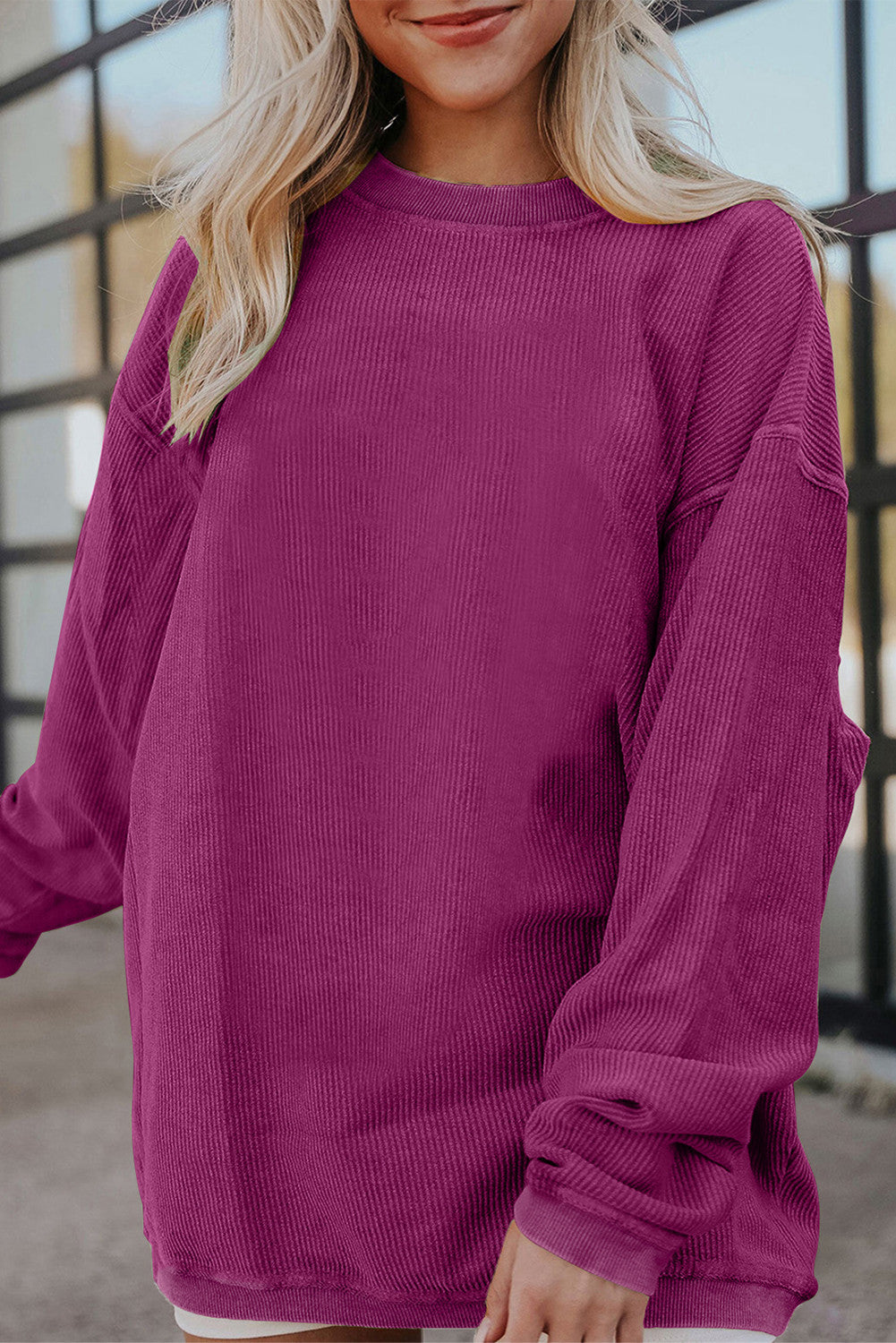 Ribbed Oversized Corduroy Sweatshirt