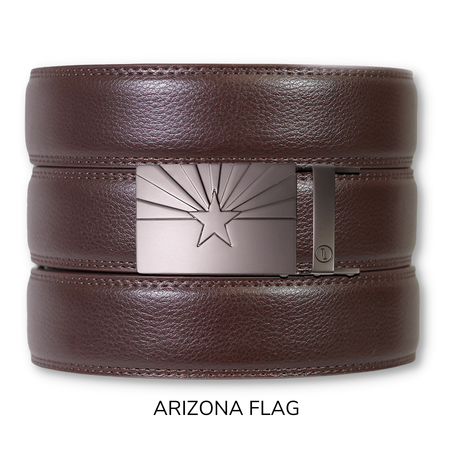 Espresso Leather Rachet Belt & Buckle Set