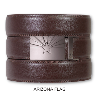 Espresso Leather Rachet Belt & Buckle Set