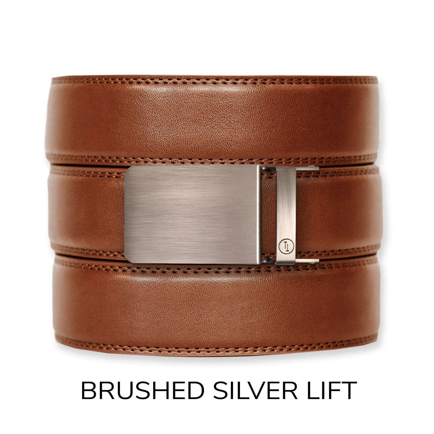 Cognac Leather Ratchet Belt & Buckle Set