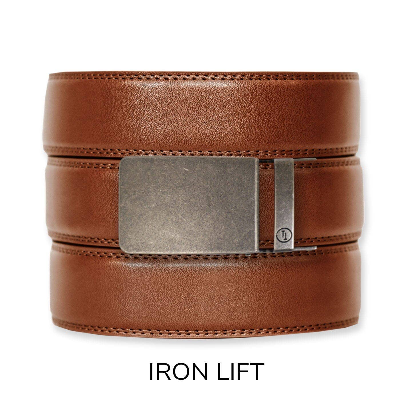 Cognac Leather Ratchet Belt & Buckle Set