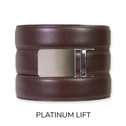Espresso Leather Rachet Belt & Buckle Set