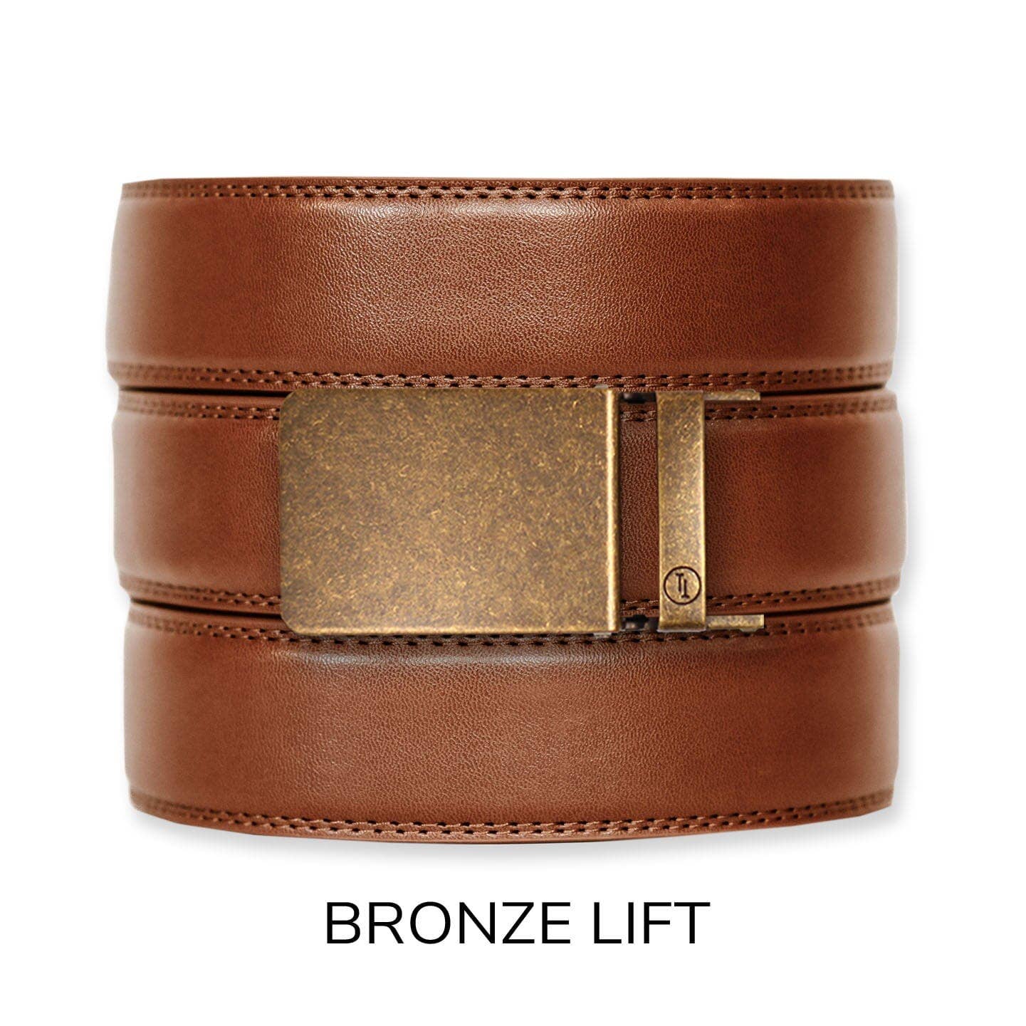 Cognac Leather Ratchet Belt & Buckle Set