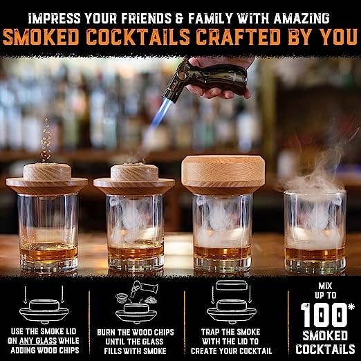 Smoke Lid Kit - A Cocktail Smoker Kit With Butane