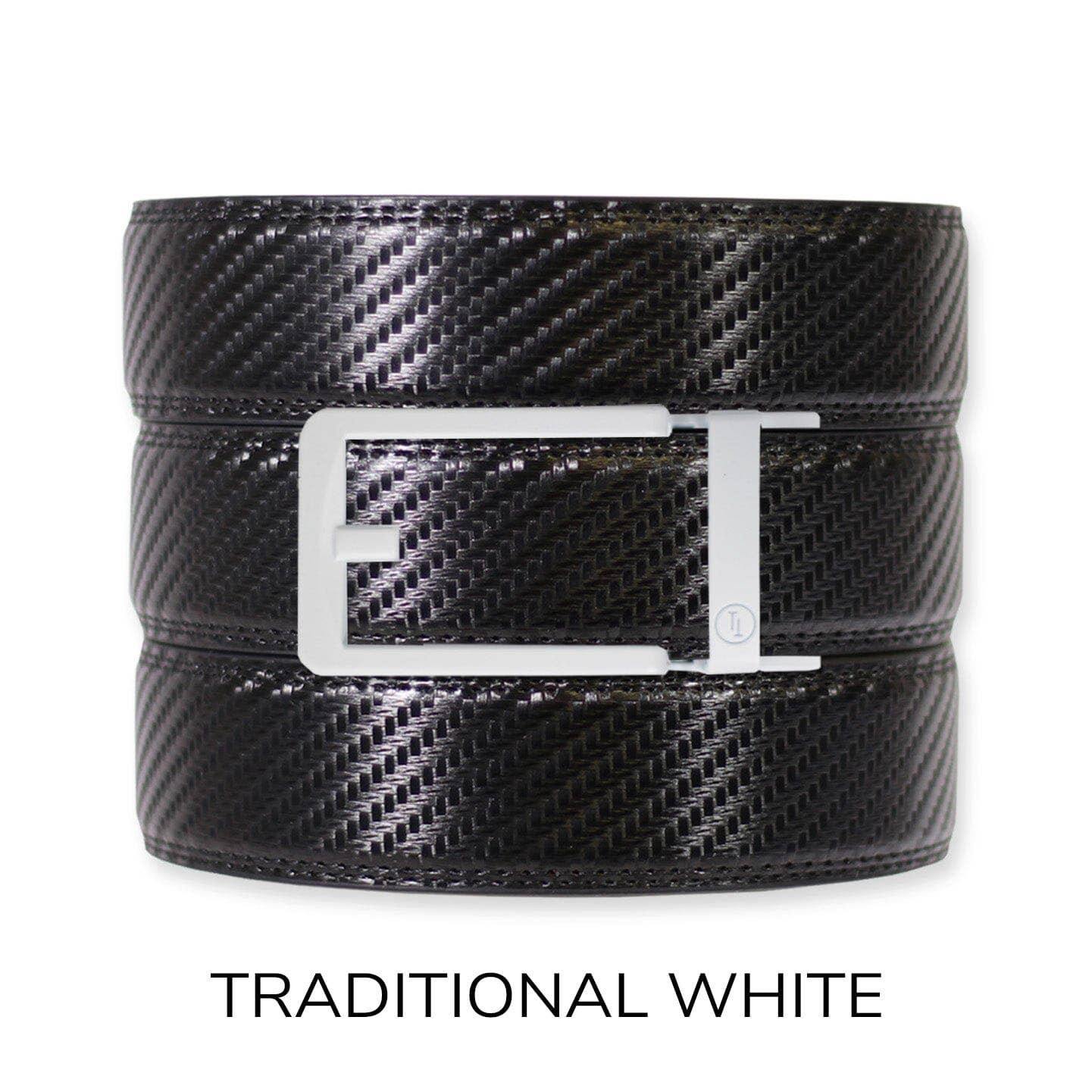 Carbon Black Leather Ratchet Belt & Buckle Set