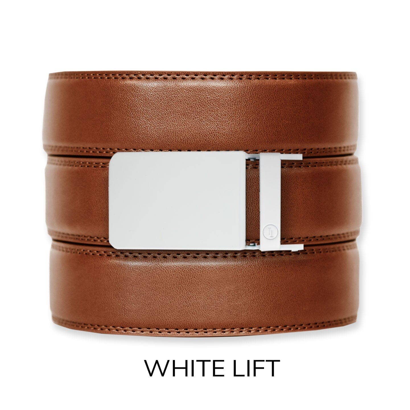 Cognac Leather Ratchet Belt & Buckle Set