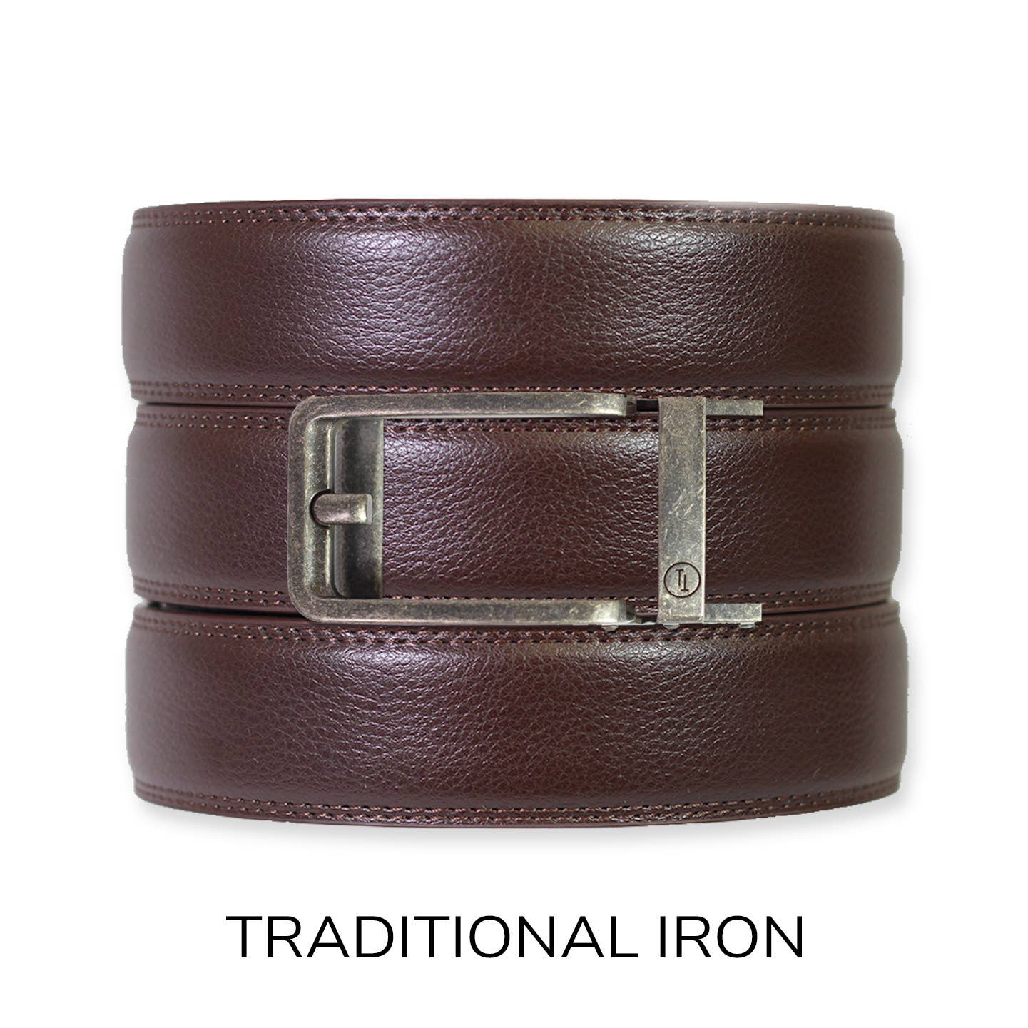 Espresso Leather Rachet Belt & Buckle Set