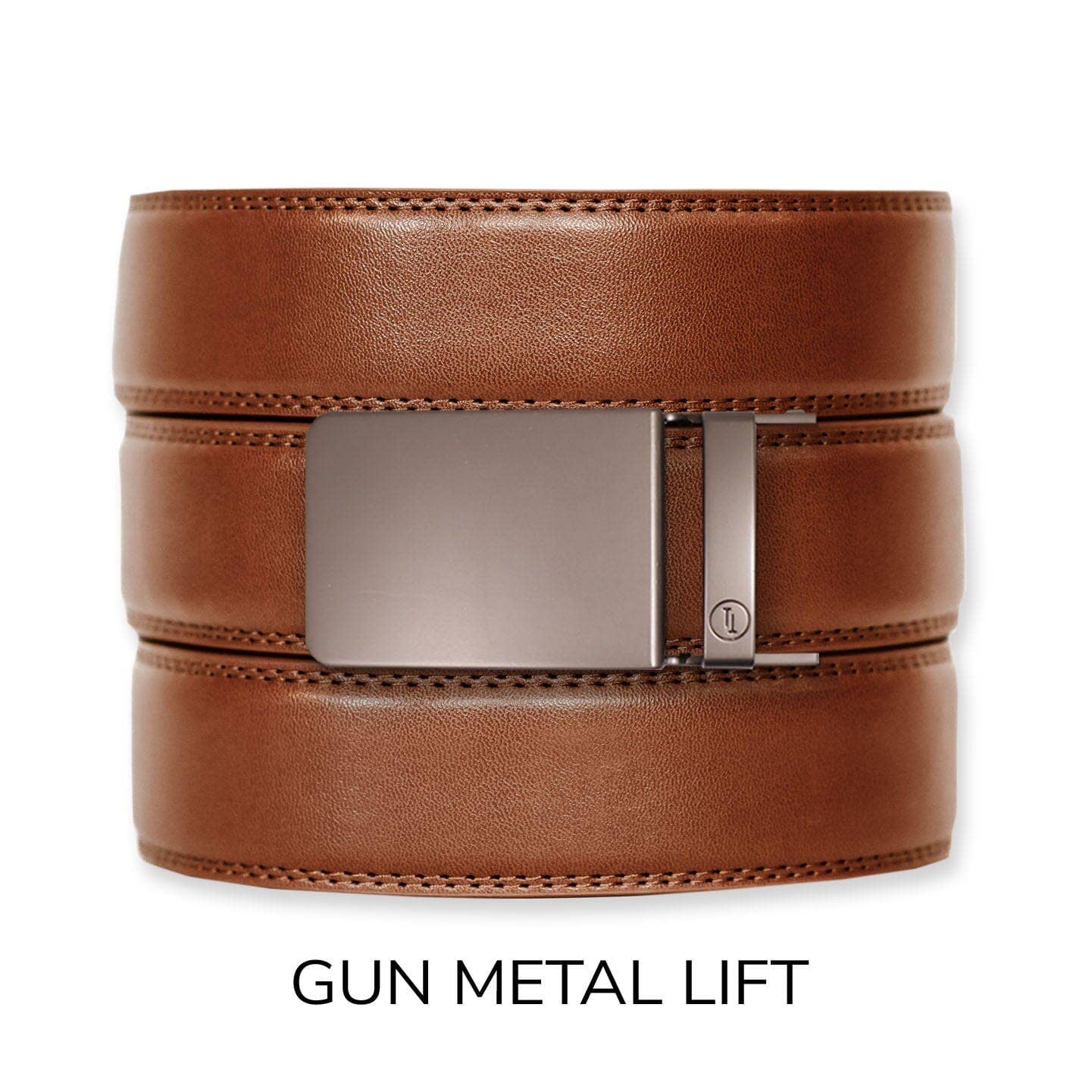 Cognac Leather Ratchet Belt & Buckle Set