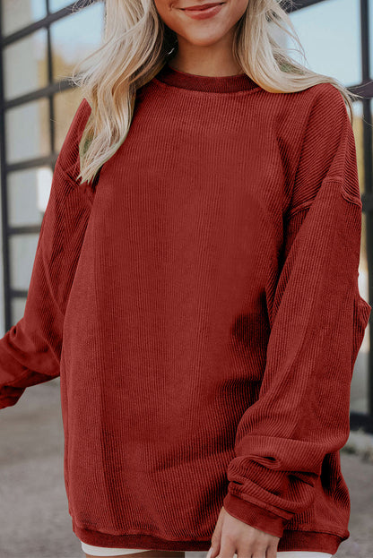 Ribbed Oversized Corduroy Sweatshirt